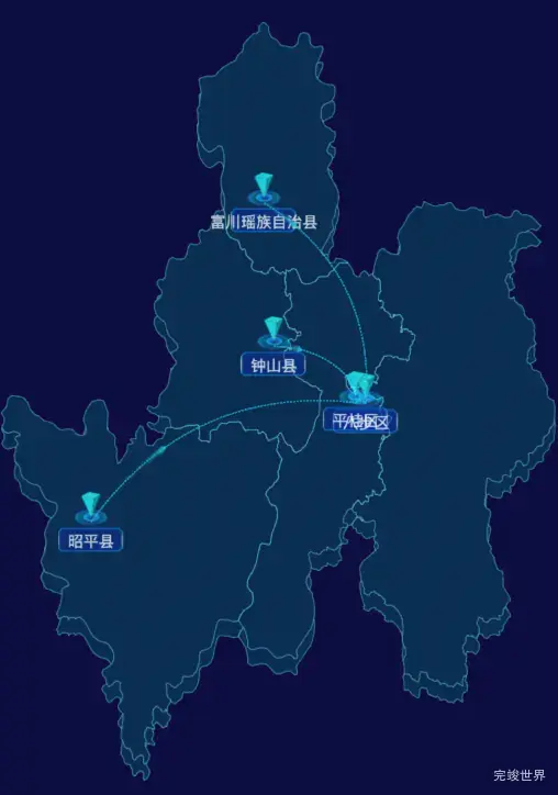echarts贺州市地区地图geoJson数据-自定义文字样式